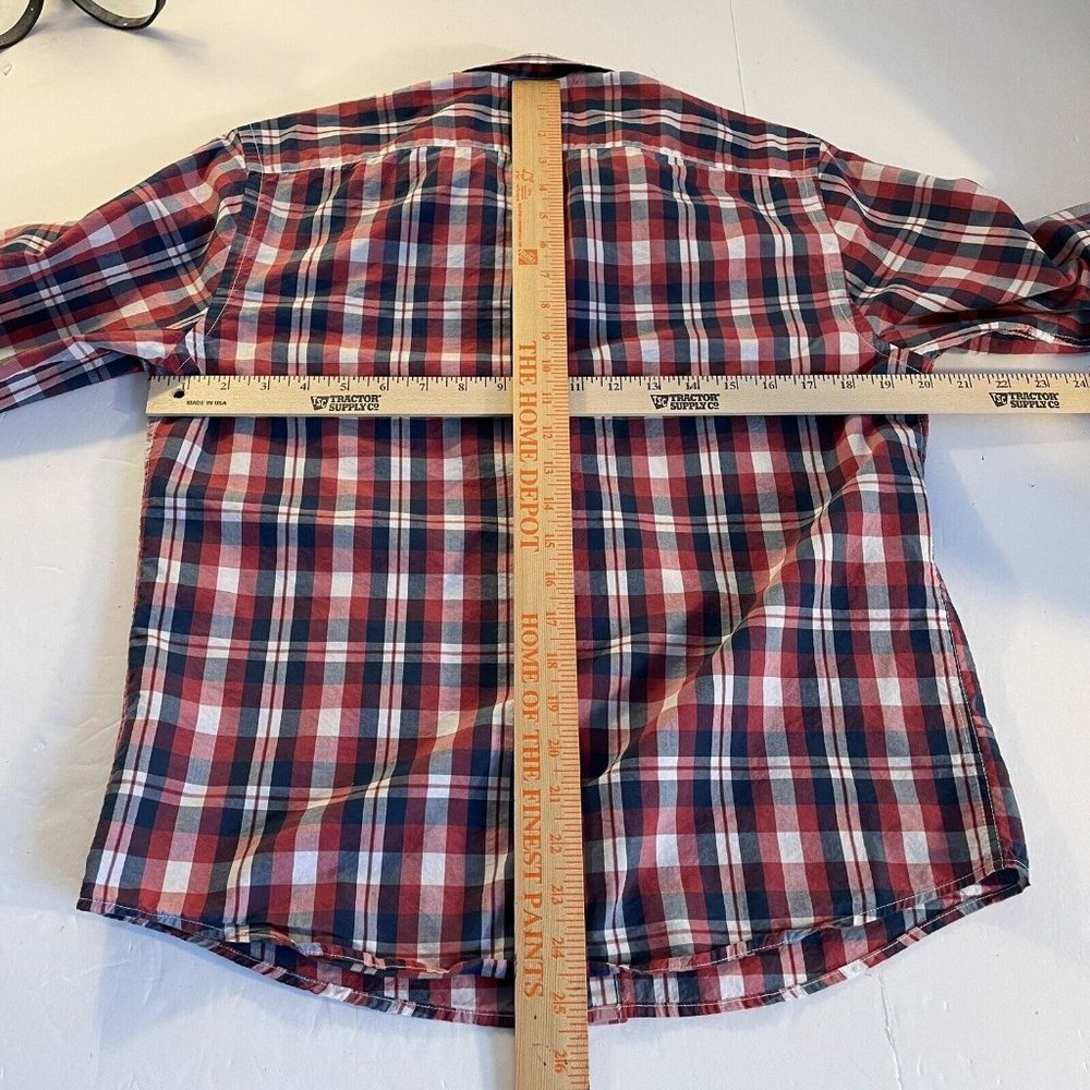 UNTUCKit Navarro Men's Long Sleeve Button Up Shirt Red Plaid, Small Cotton Blend - Picture 3 of 8